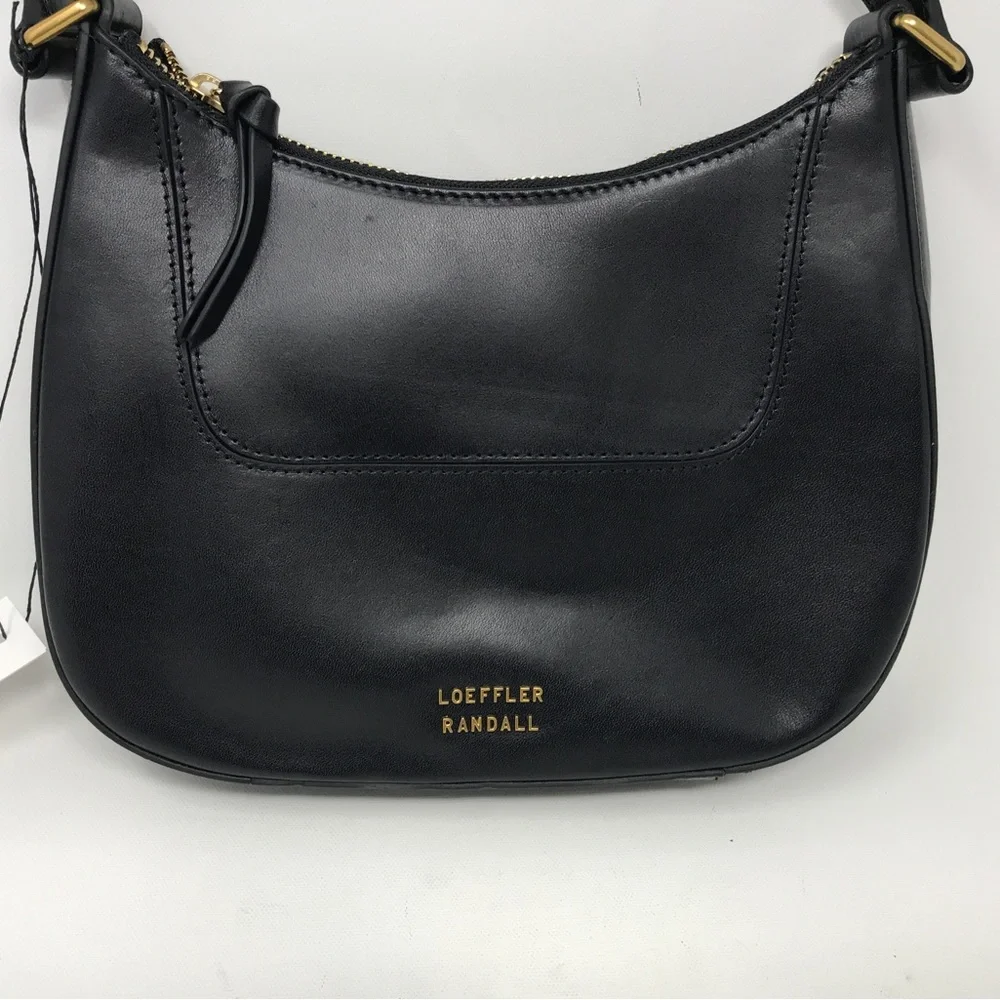 Loeffler Randall Greta Leather Shoulder Bag, Size M - Black/Gold Women's - Picture 9 of 16